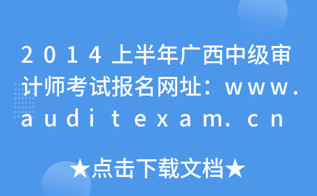 2014�ϰ�������м����ʦ���Ա�����ַ��www.auditexam.cn